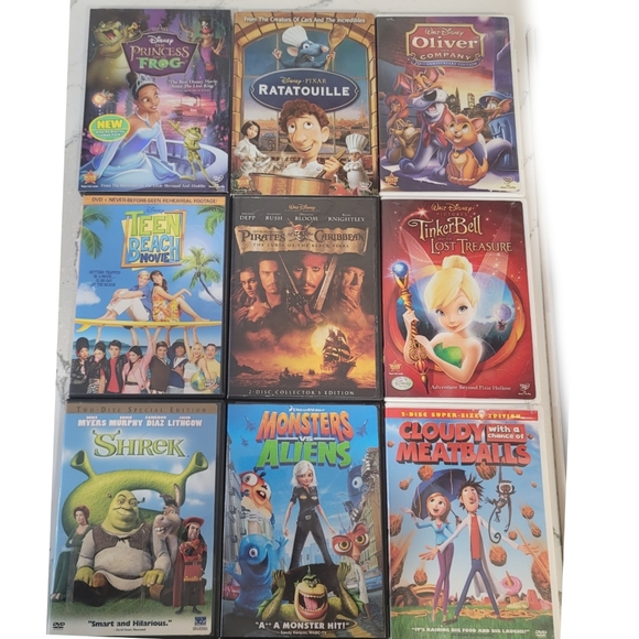 Disney, DreamWorks DVD bundle of 9 movies with cases. All work. - Picture 1 of 5